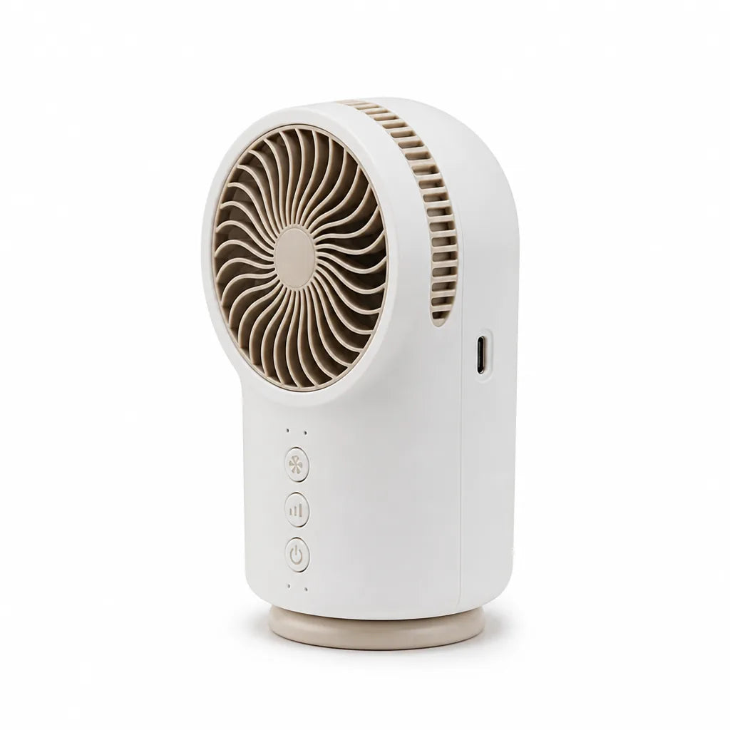 Portable Rechargeable Desktop and Travel Fan with 3 Speeds