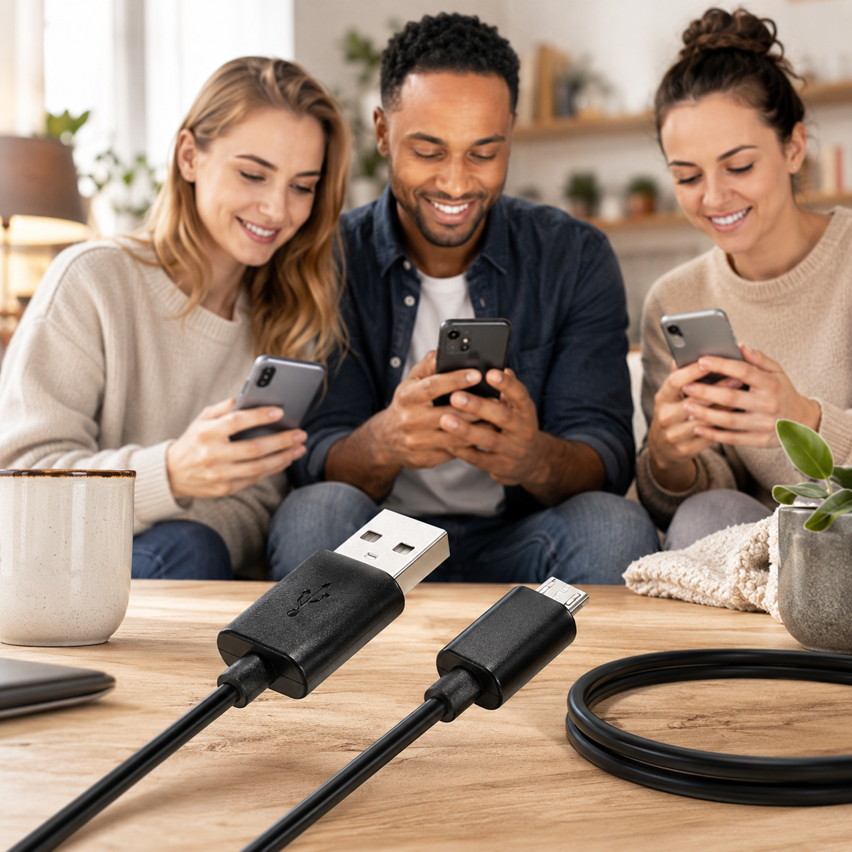 10-Foot Micro USB Cable – Tangle-Free Construction