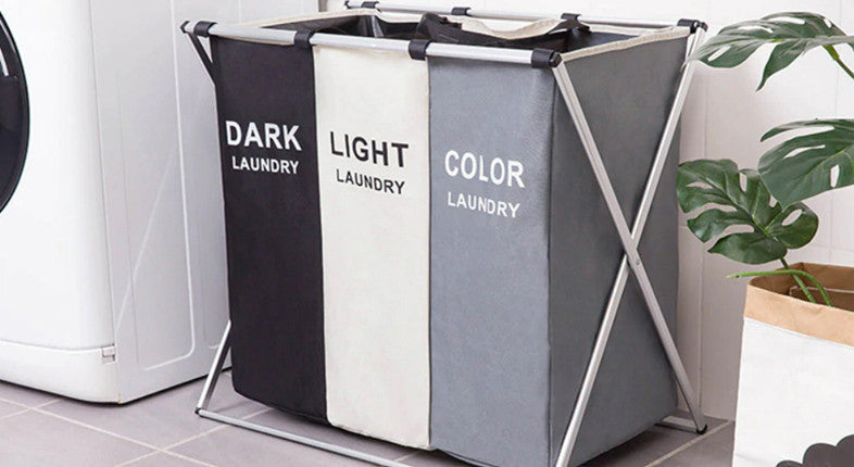 Triple-Compartment Laundry Sorter