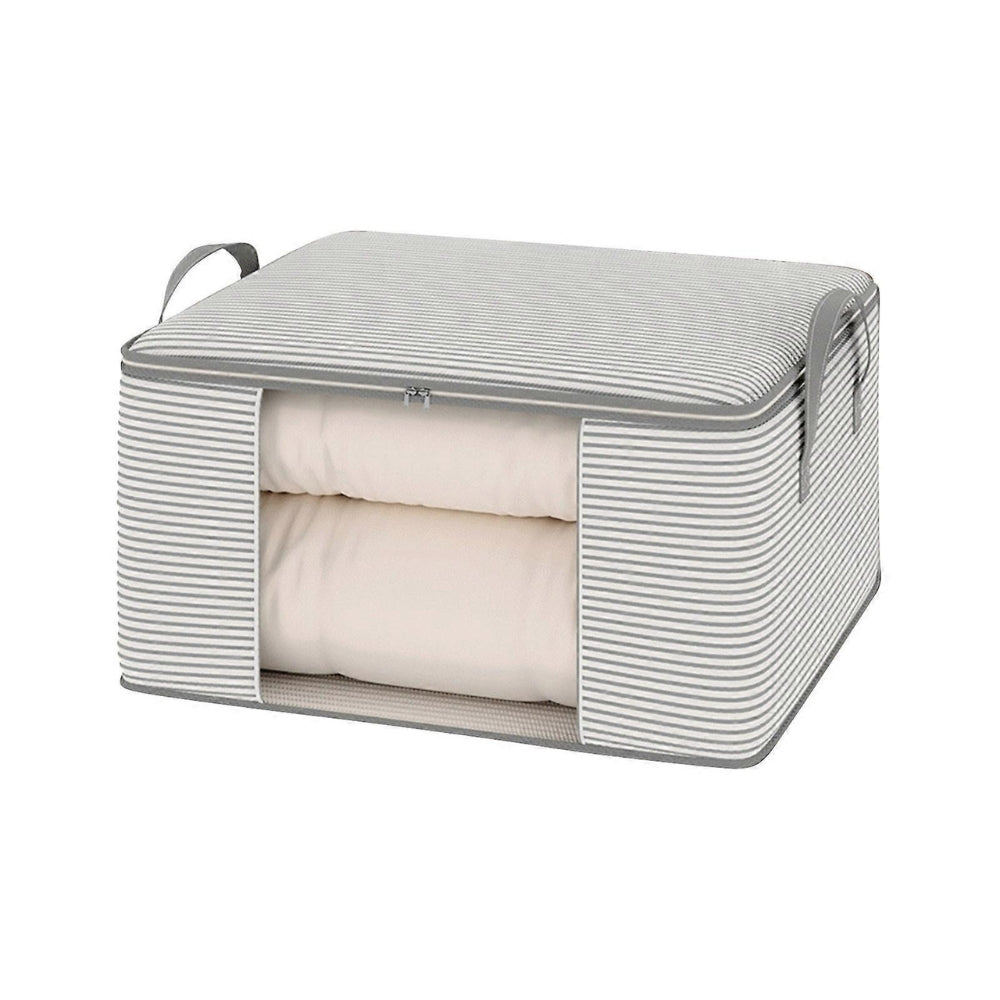 Stylish Striped Collapsible Storage Solution – Grey Stripe