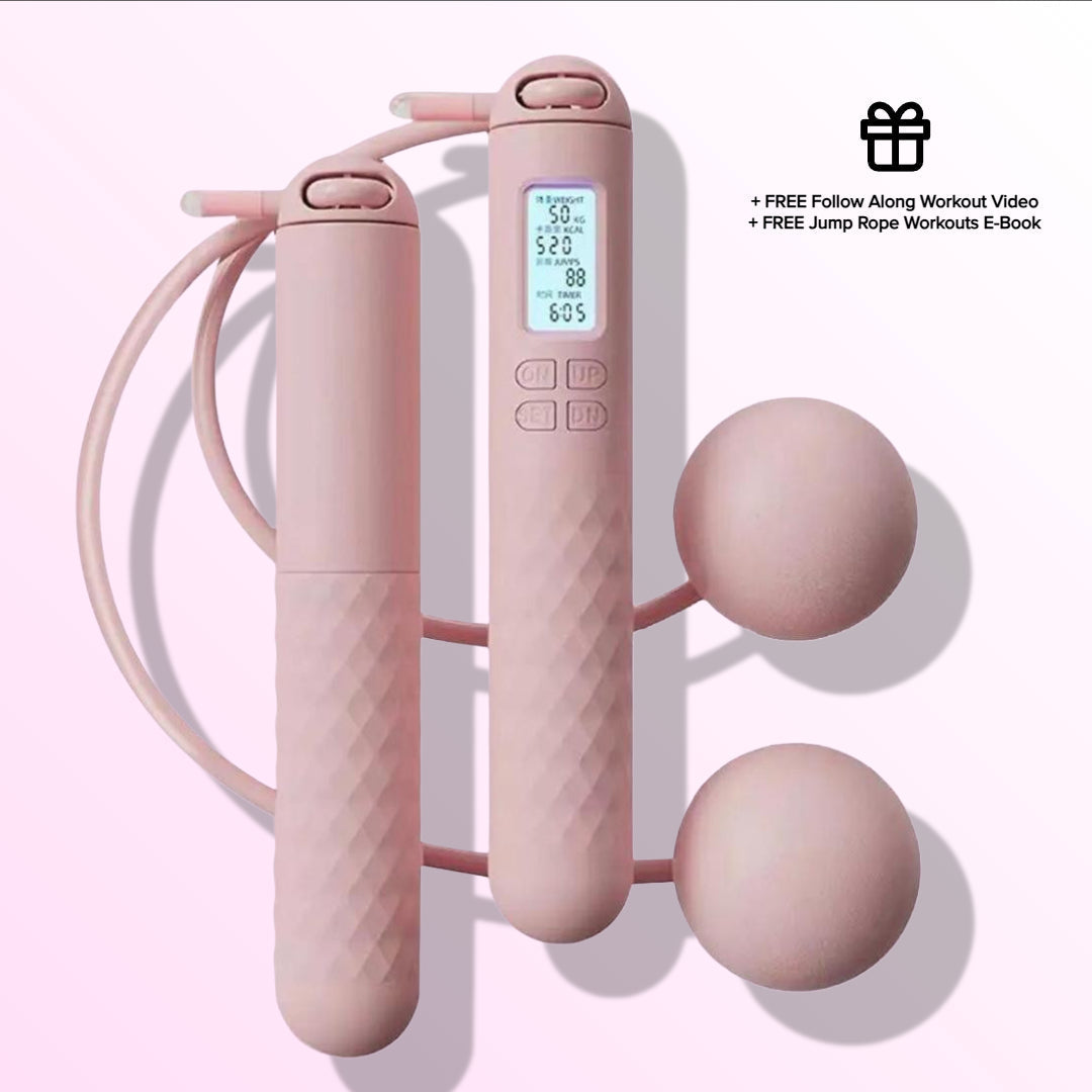 Smart Wireless Jump Rope with Calorie Tracker – Pink