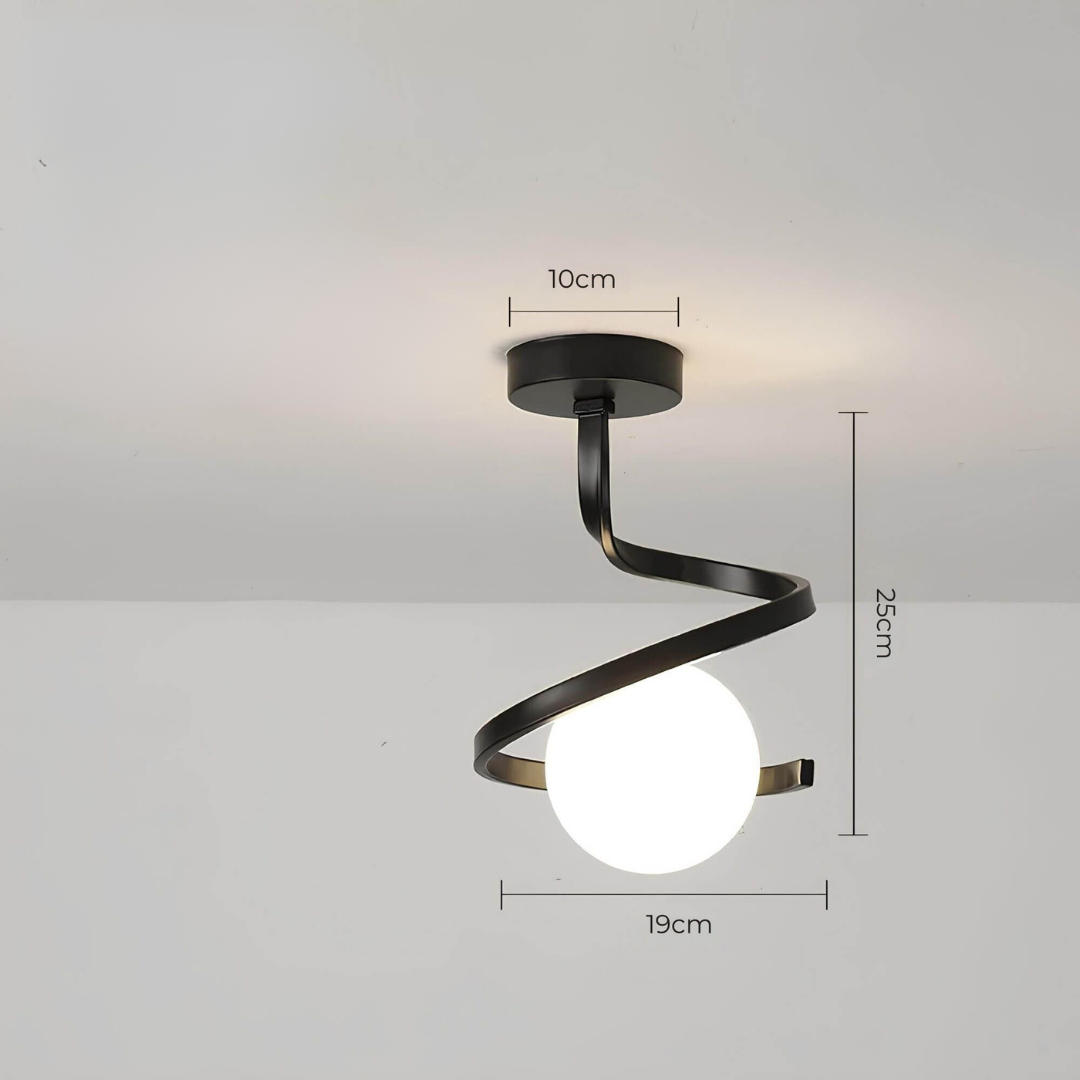 Flush Mount Ceiling Light with LED for Bedroom and Living Room – Black