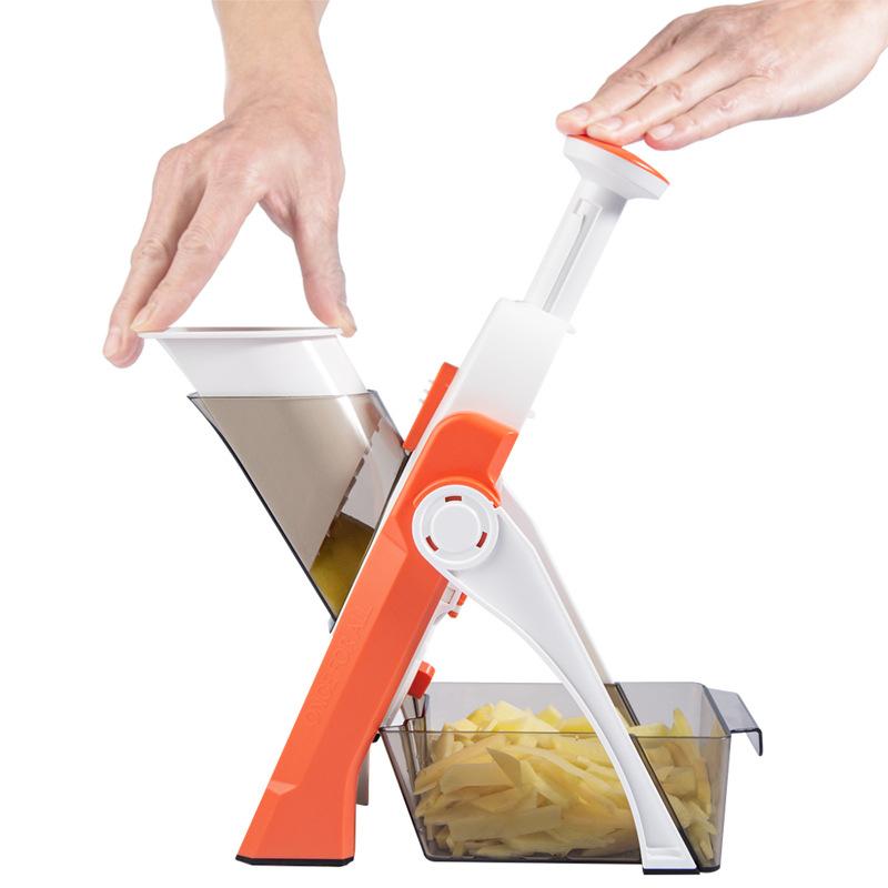 Safe Vegetable Slicer with Adjustable Features – Orange