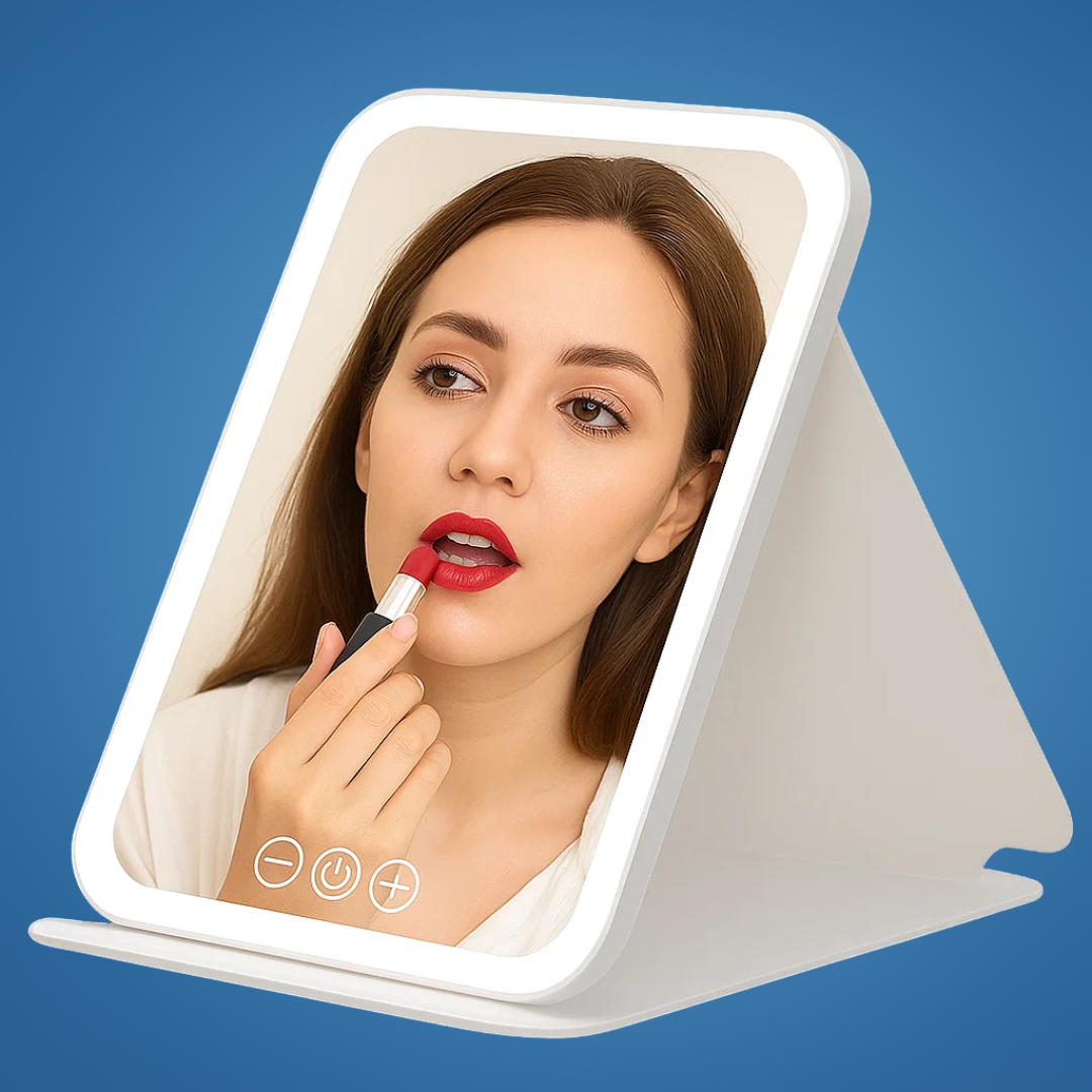 Portable Rechargeable Light with 3 Colour Settings – Ideal for Travelers & Beauty Enthusiasts – White