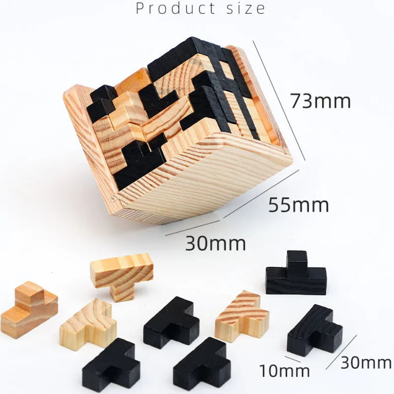 54-Piece Wooden Puzzle for Mind-Bending Fun