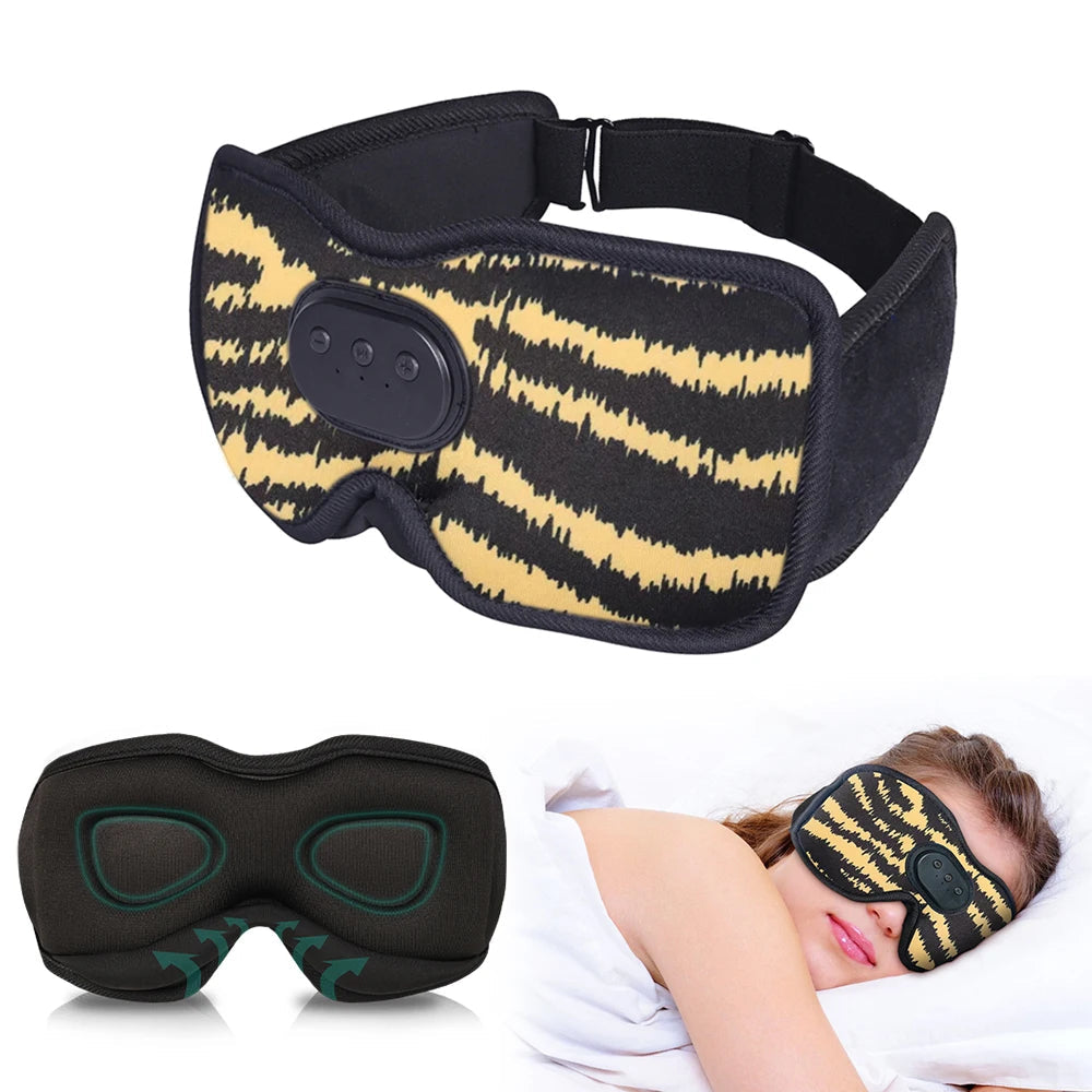 Bluetooth Eye Mask for Sleeping with Headphones | 3D Blackout Design, 10 Hours Playtime & Comfortable for Side Sleepers – 3D Yellow