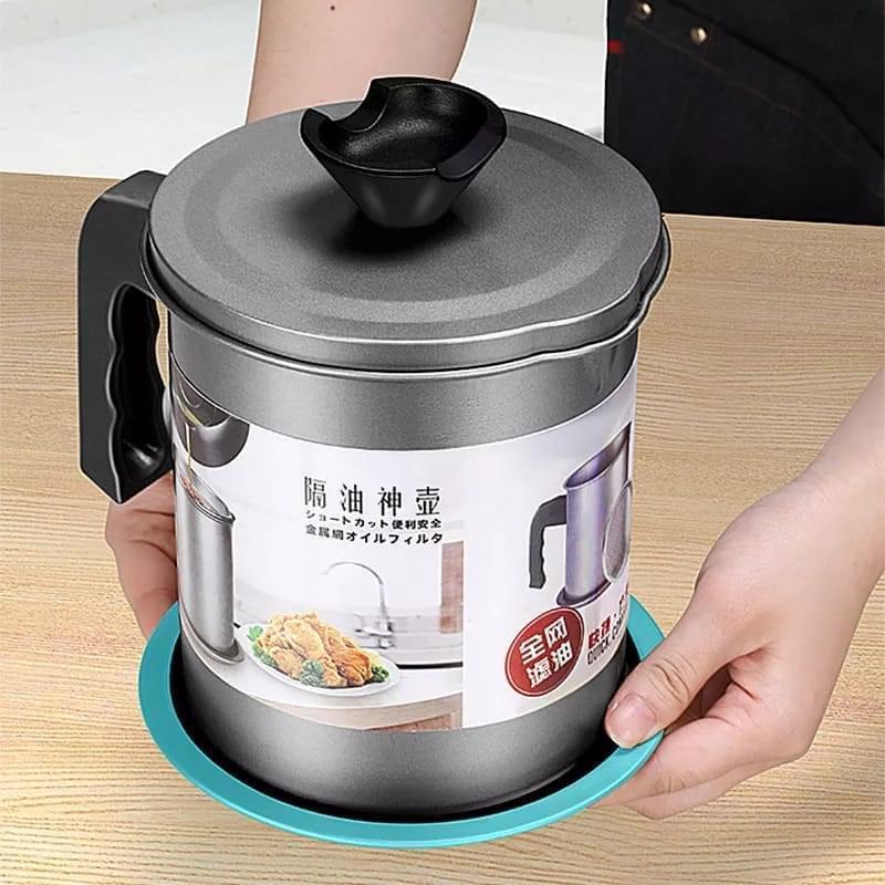 1.4L Stainless Steel Oil Strainer for Kitchen Use