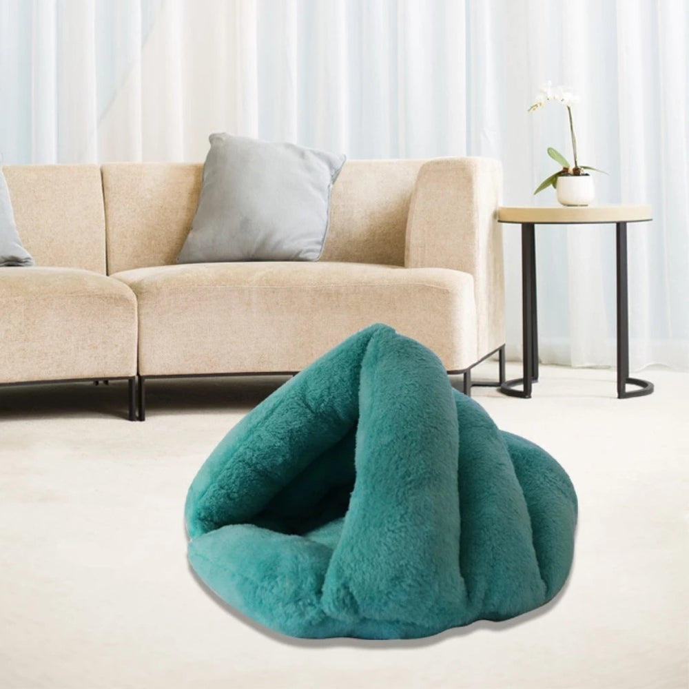 Snug Retreat Pet Cave Bed for Ultimate Comfort – Green