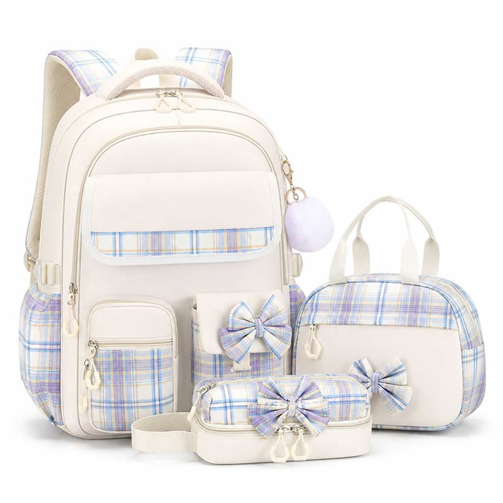 Spacious 3-Piece Tech Backpack Collection for Laptops & Tablets – Beige