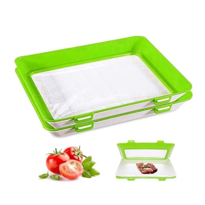 EcoFresh Storage Set with Flexible Airtight Covers | Stackable Containers for Food Prep & Refrigeration – Green