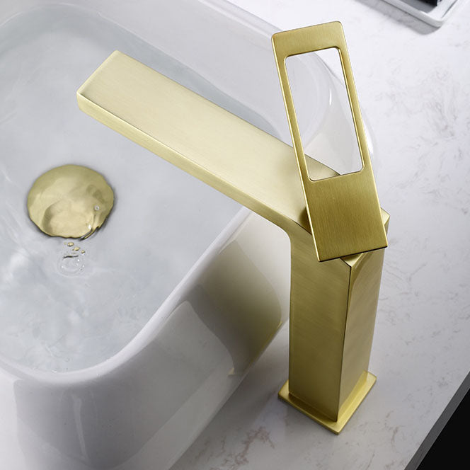 Glam Style Sink Faucet for Bathroom with Lever Mixer – Gold