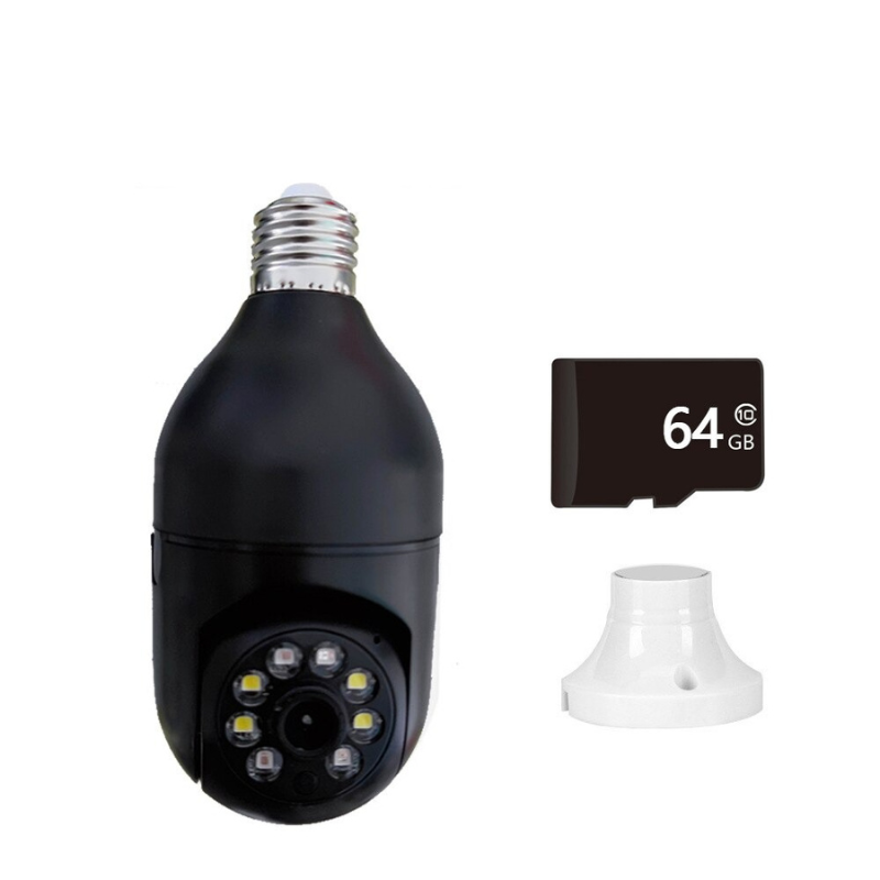 Smart Bulb Security Camera with HD Vision – Black