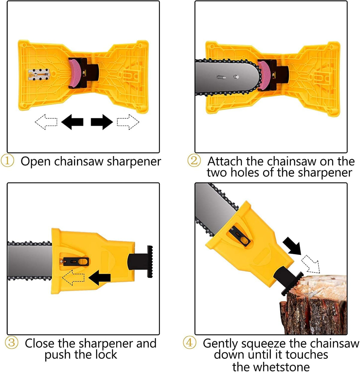 Portable Device for Sharpening Chainsaw Teeth – Black