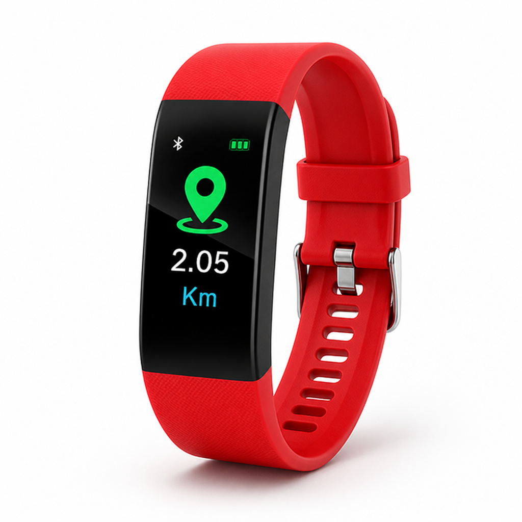 User-Friendly Health Monitoring Smartwatch for Seniors – Red