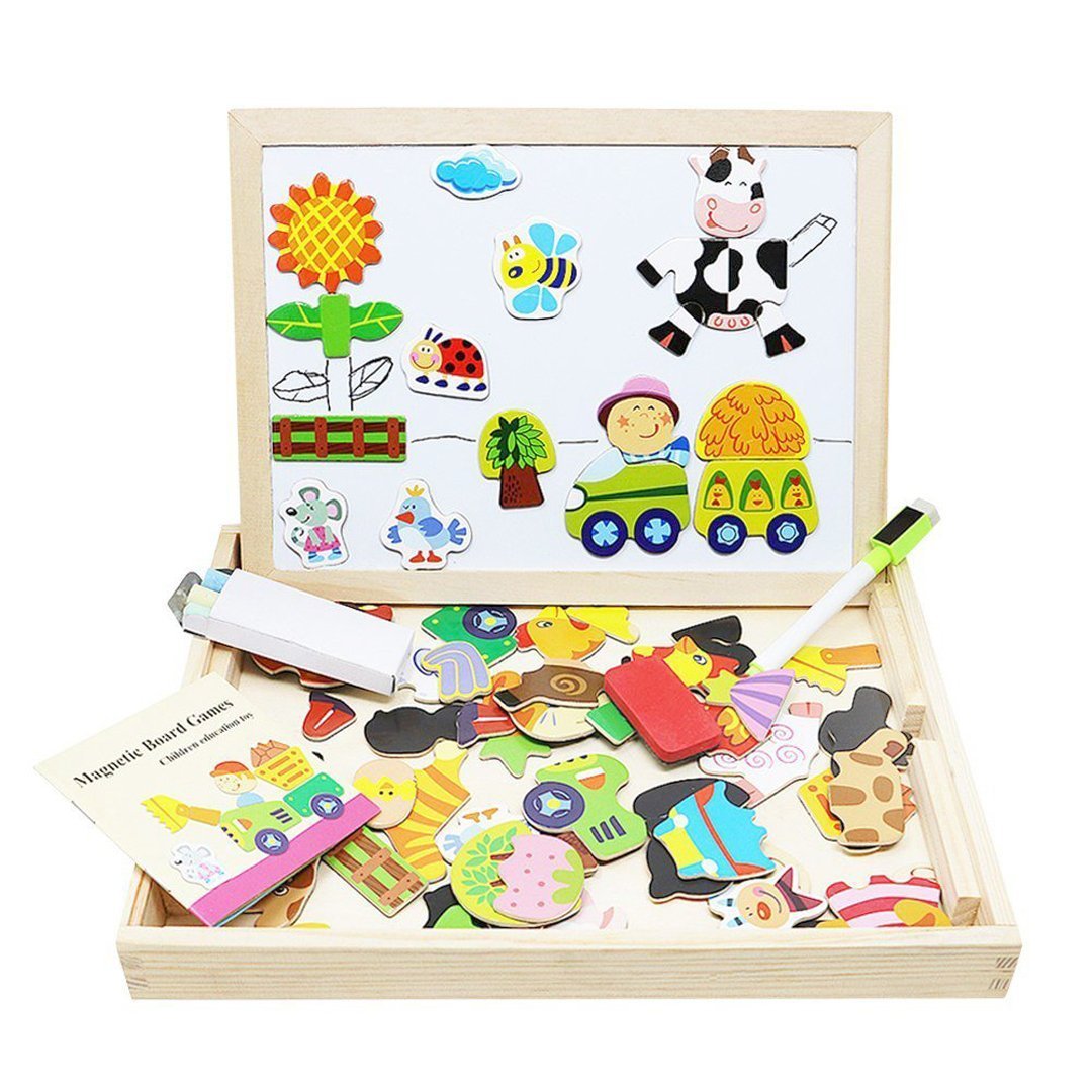 Dual-Sided Magnetic Drawing Board for Kids