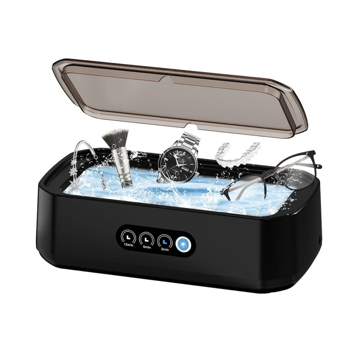 Ultrasonic Jewelry and Dental Prosthetics Cleaner - 650ml Capacity – Black