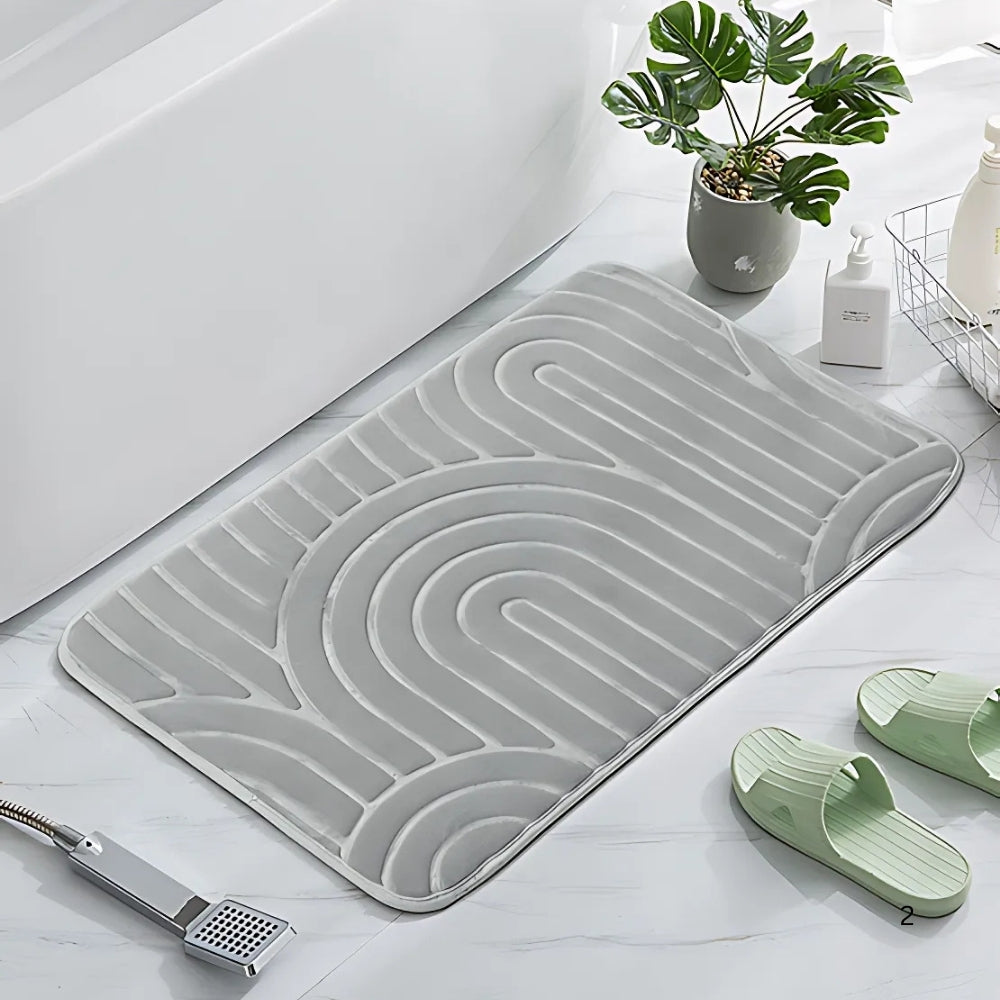 Indulgent Comfort Microfiber Bath Mat – Light Grey