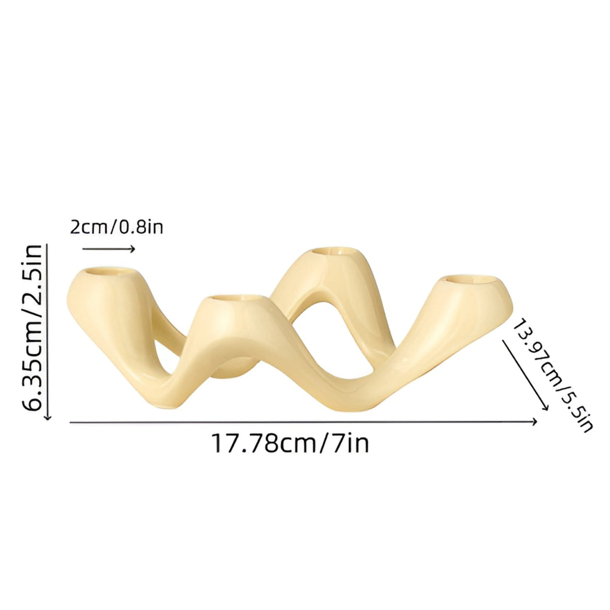 Celestial Flow Candle Stand – White