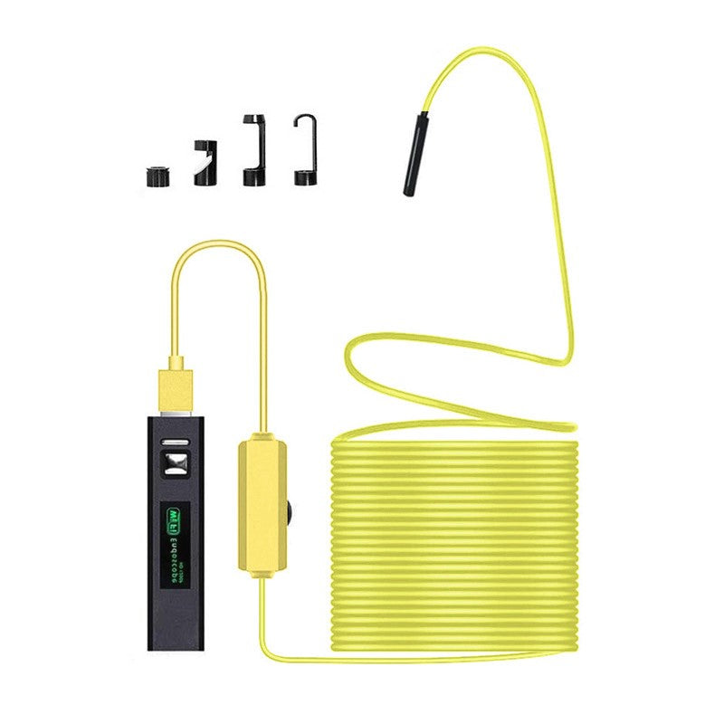 2.0 MP HD Wireless Endoscope Camera with Rigid Snake Cable – 0.8 cm (0.31 in) yellow