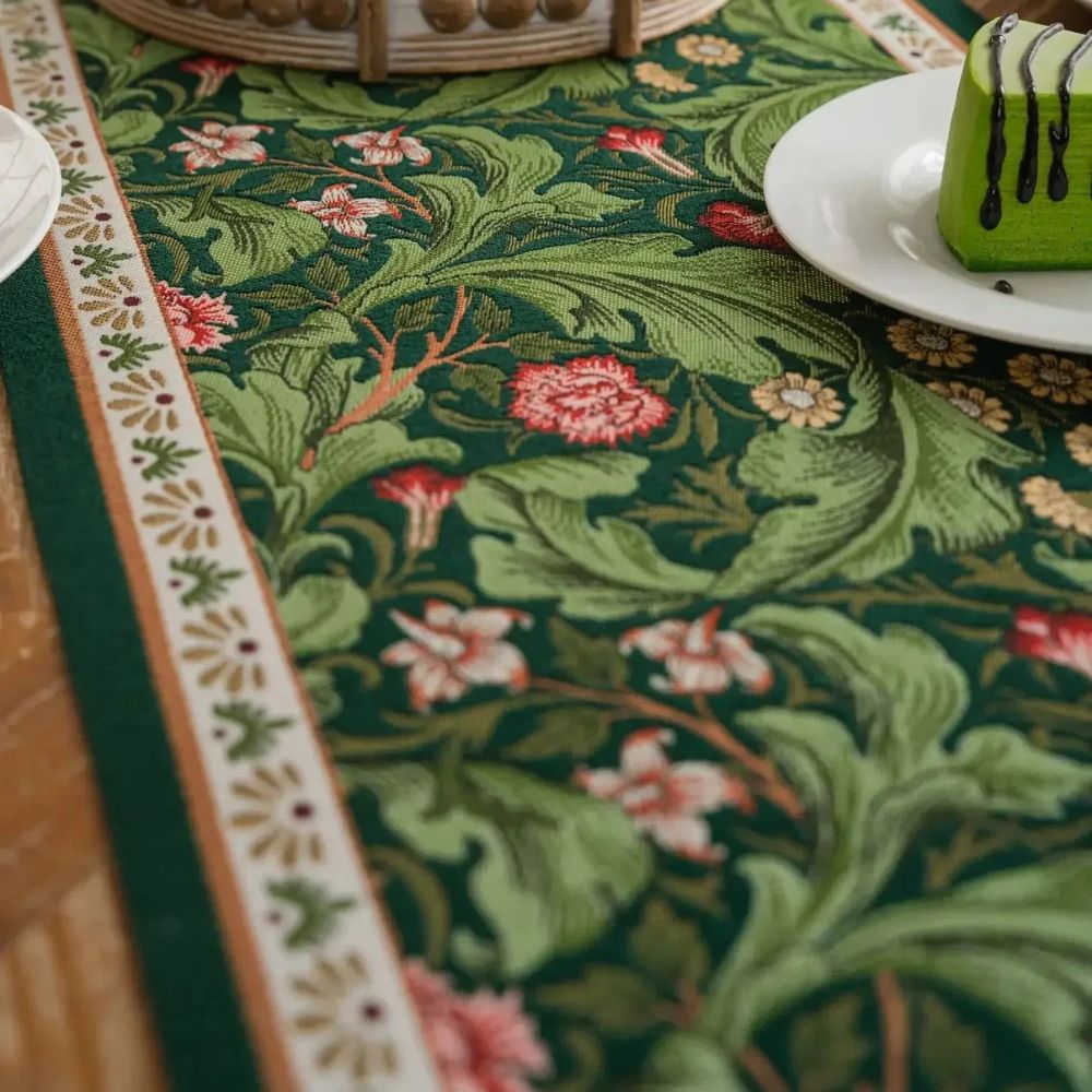 Botanical Bliss Embroidered Table Runner