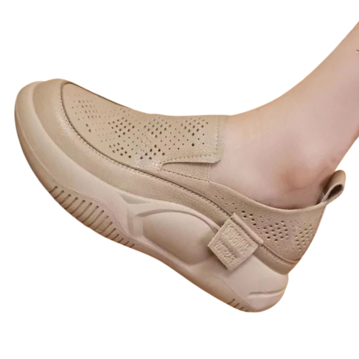 Retro Platform Sneakers for Women - Casual Slip-On Loafers – Khaki