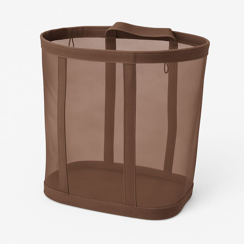 Compact & Breathable Laundry Organizer – Brown