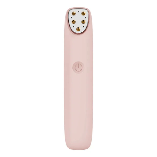 Eye Massager Pen with Red Light Therapy and Heat – 3 Modes, USB Rechargeable, 8,000 Vibrations/Min, 3-Minute Timer – Pink