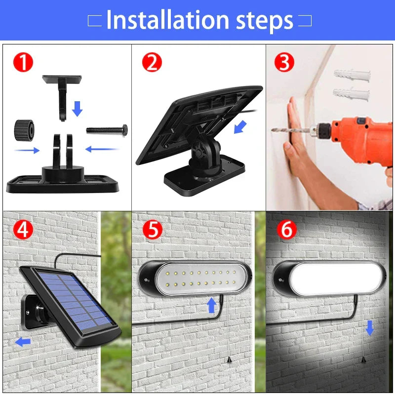 Solar Lamp with Pull Switch – 20 LEDs, Flexible & Waterproof for Garden & Outdoor