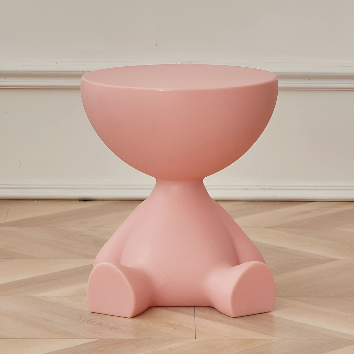Round Coffee Table – Stylish Side Table for Living Room Decor – Pink