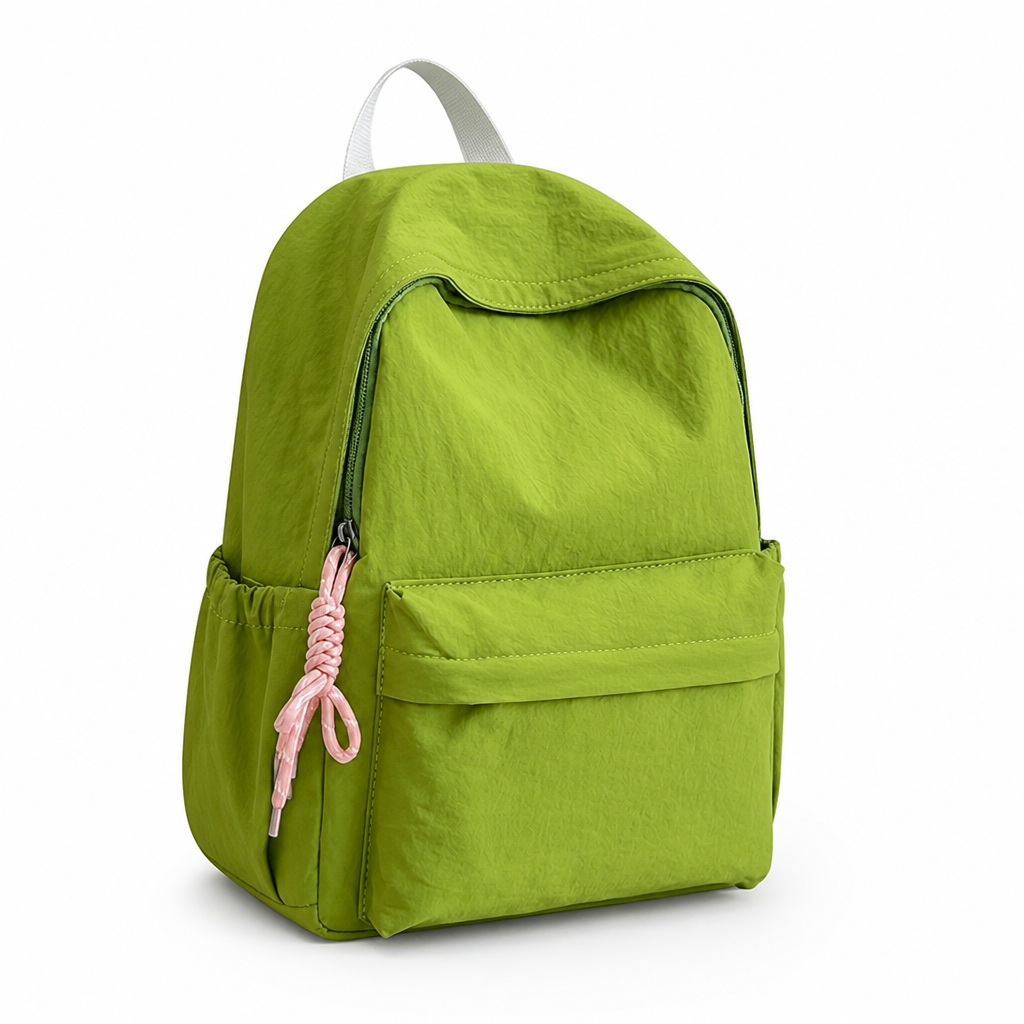 Chic Floral Pattern Multi-Compartment Backpack – Green