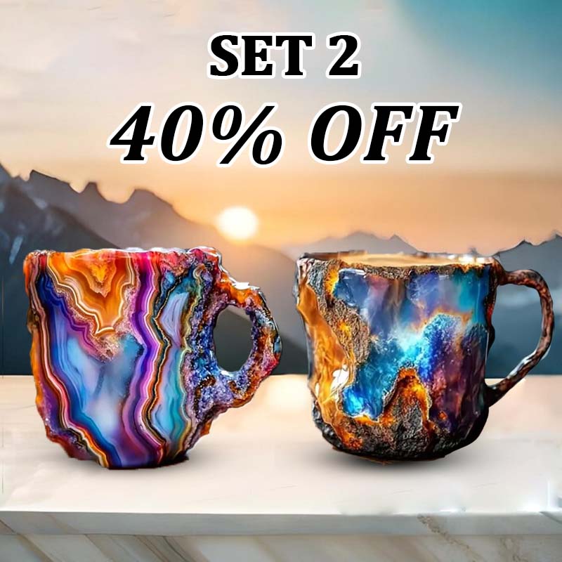 Elegant Mineral Crystal Coffee Mugs for a Unique Brewing Experience – Set 2 (Multicolored + Interstellar Color) +40% DISCOUNT🔥