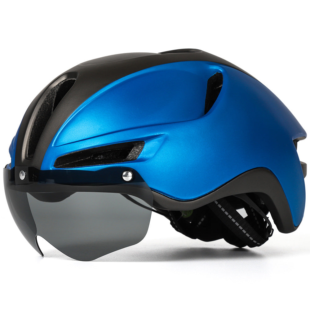 Streamlined Bicycle Helmet for Cycling – Blue Titanium