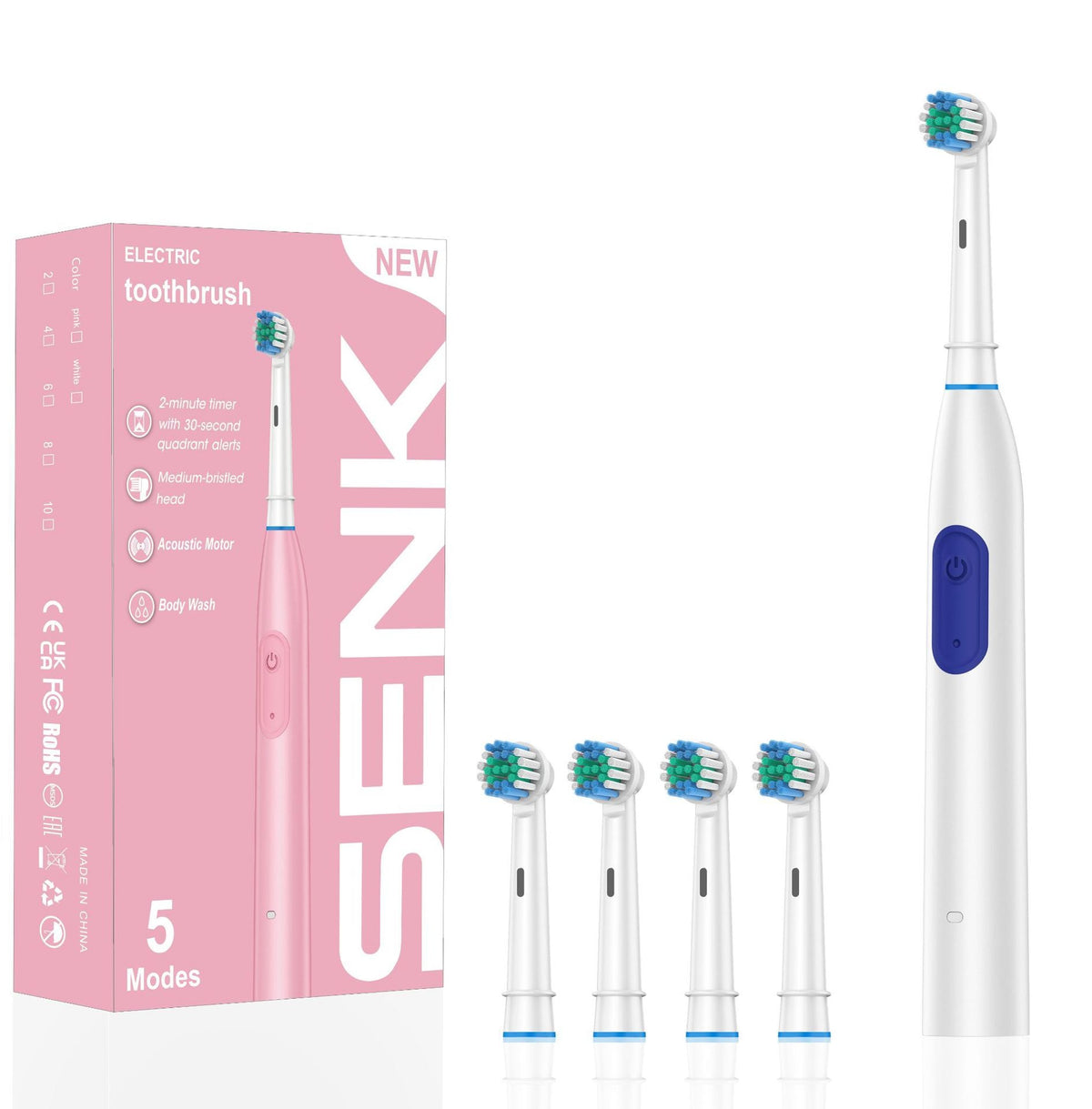 Sonic Electric Toothbrush with Advanced Cleaning Technology – White