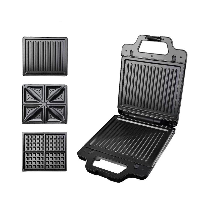 Non-Stick Sandwich Maker - 3-in-1 Breakfast Appliance – Black