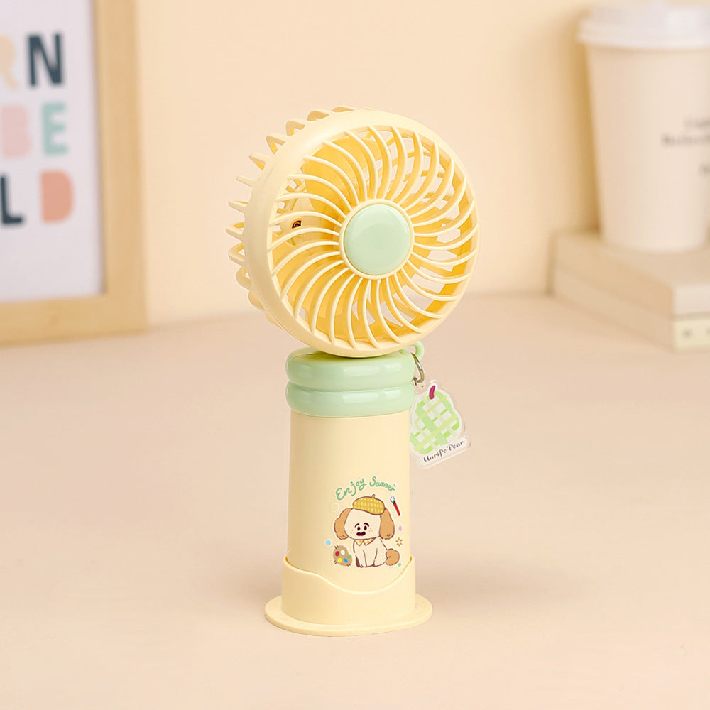 Cute Cartoon Rechargeable Fan – Yellow