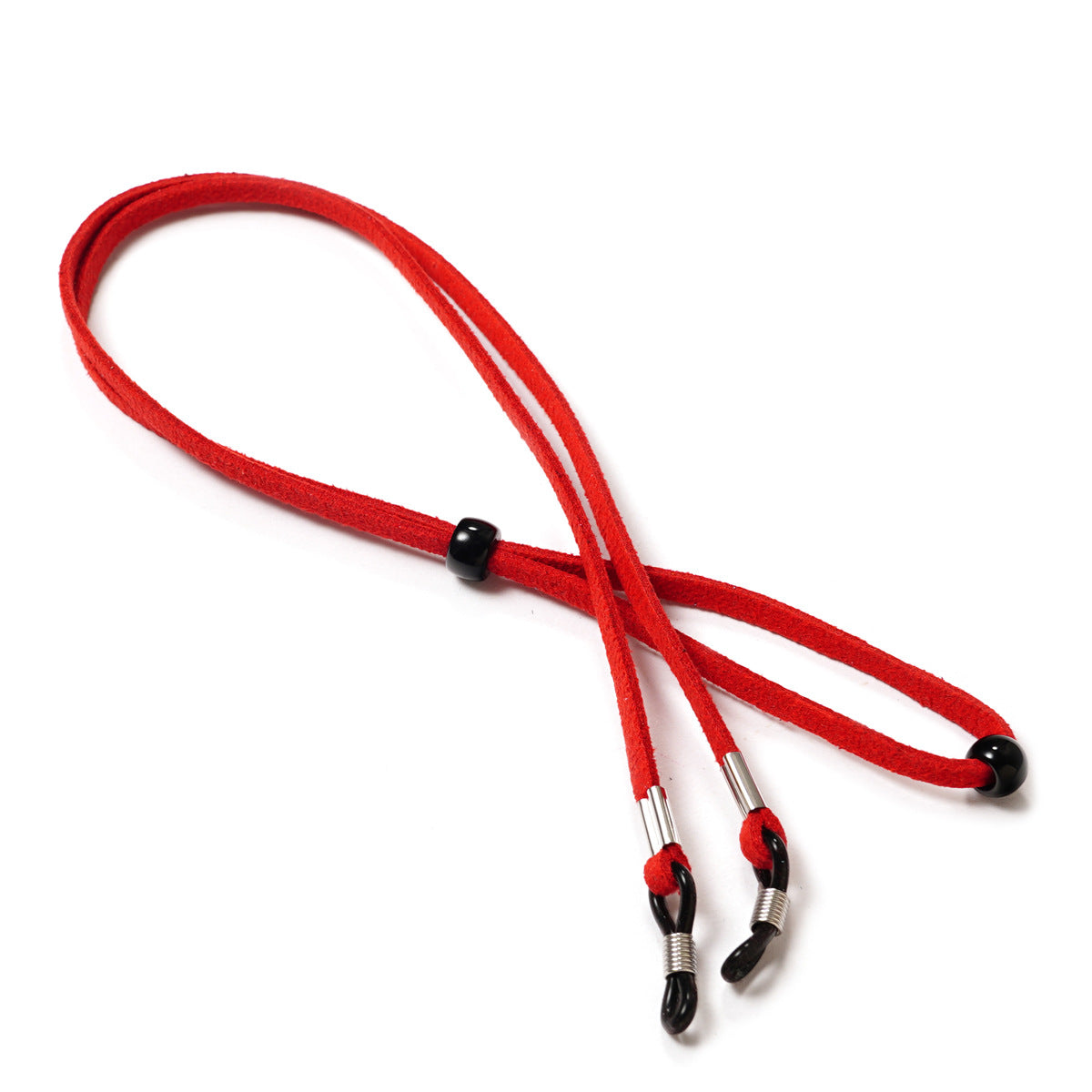 Suede Eyewear Strap with Adjustable Fit – Red