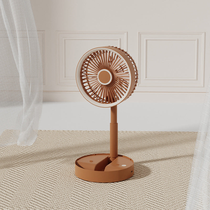 Portable Desk Fan with Adjustable Height – Brown