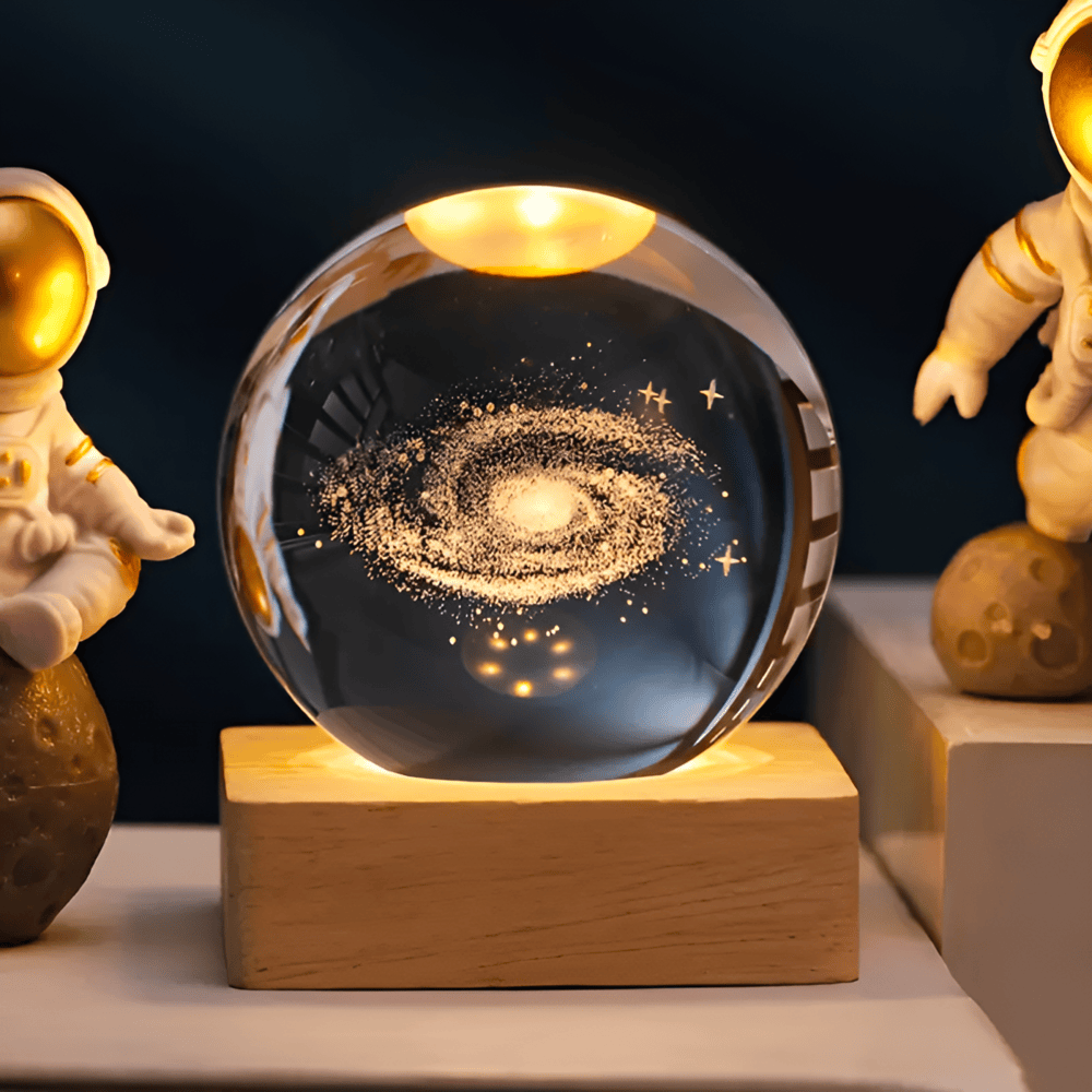 LED Crystal Ball Night Light – Galaxy Themed Home Decor for Meditation