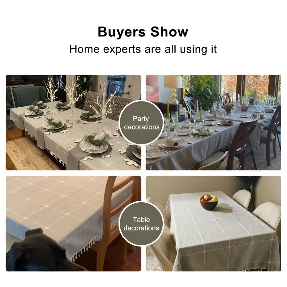Chic Farmhouse Checkered Table Cover