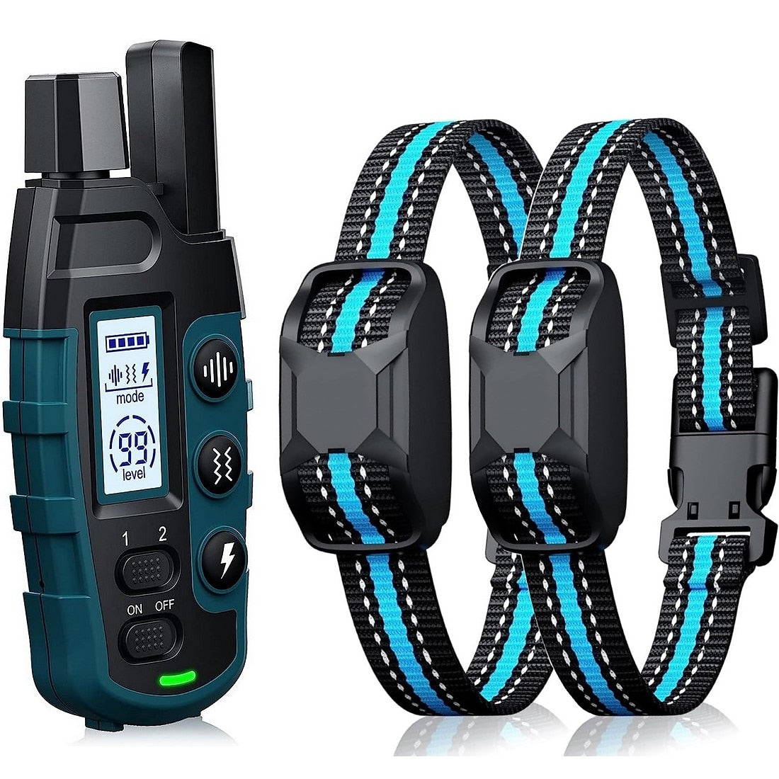 Versatile Waterproof Dog Training Collar with Customizable Modes – Blue