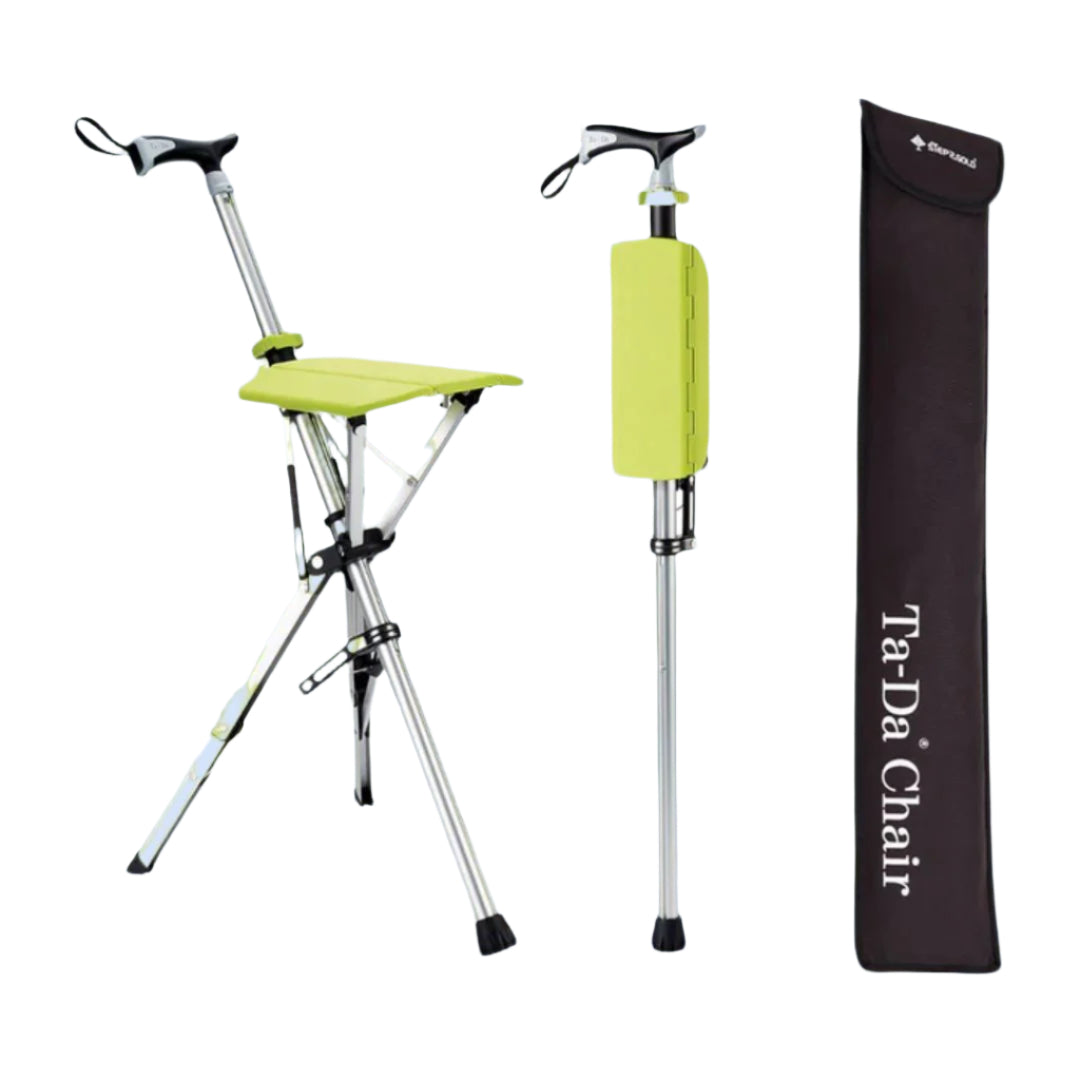 Portable Folding Stool for Crutches – Ergonomic Design for Comfort – Black