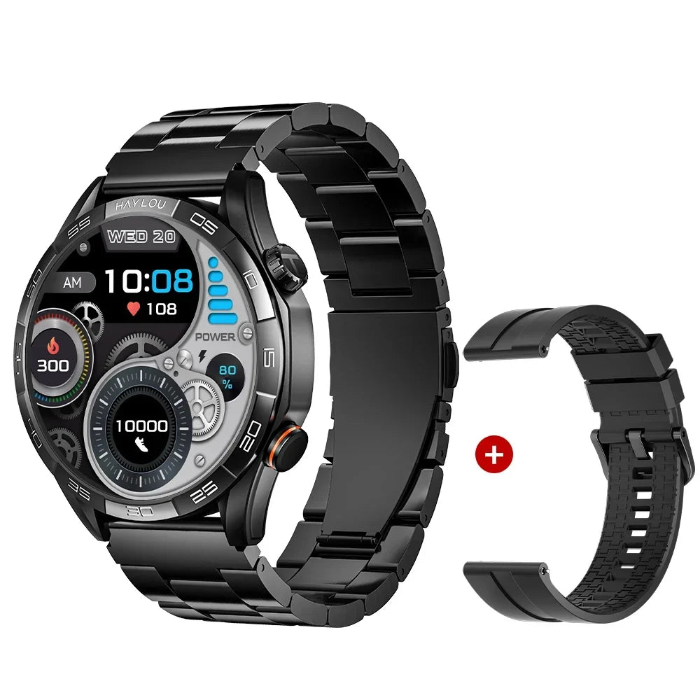 Smartwatch with 1.58" AMOLED Screen, Bluetooth Calling, 100+ Sports Modes & 24-Hour Health Tracking – Black