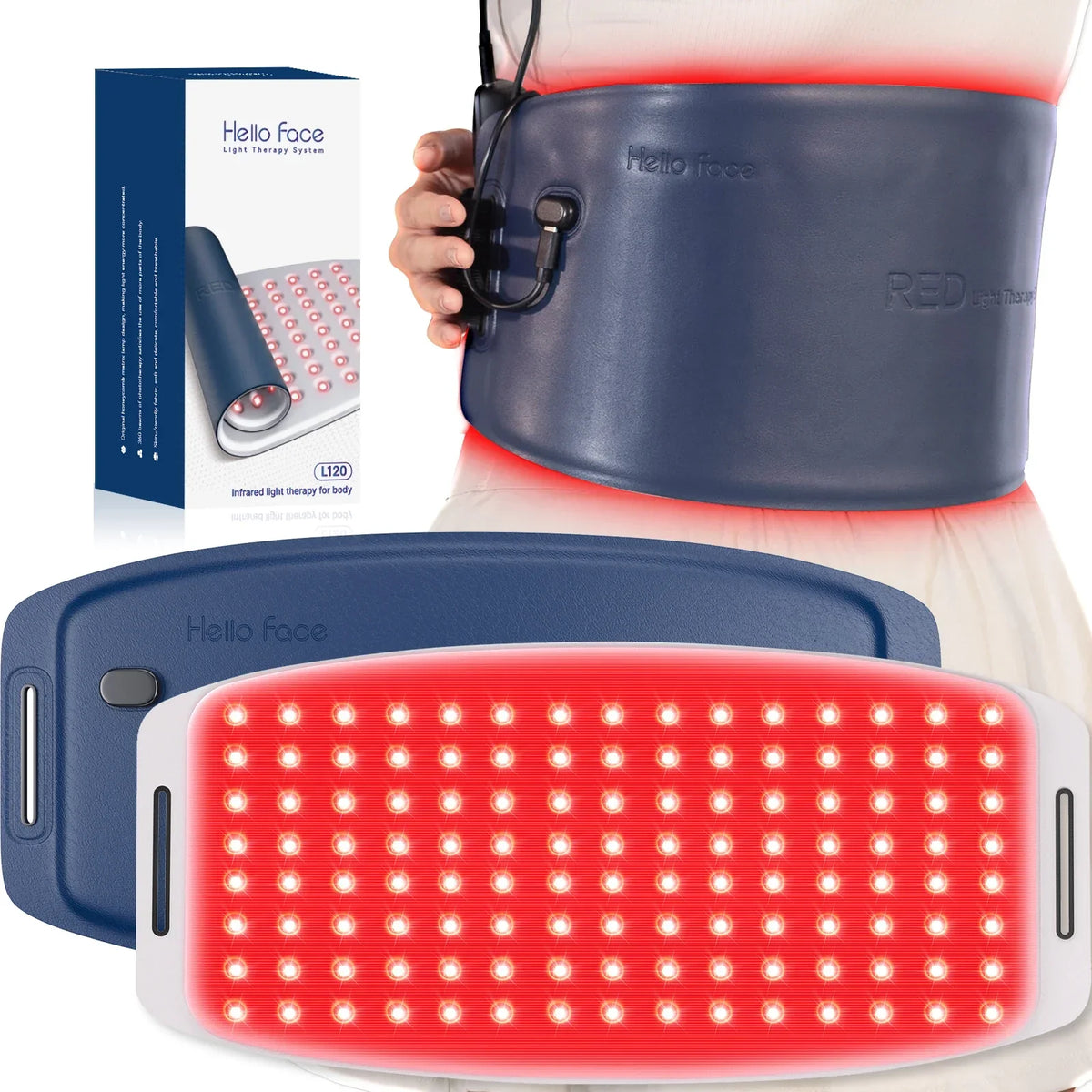 Infrared Light Therapy Wrap for Pain Relief and Muscle Recovery – 660nm & 850nm – Blue