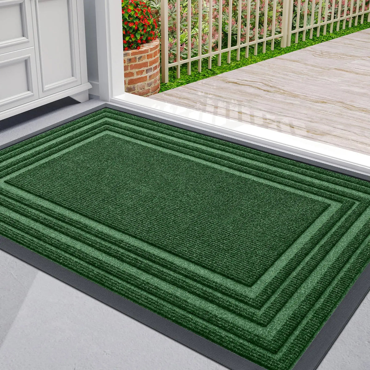 Non-Slip Door Mat Made of Natural Rubber for Indoor and Outdoor Use – Green