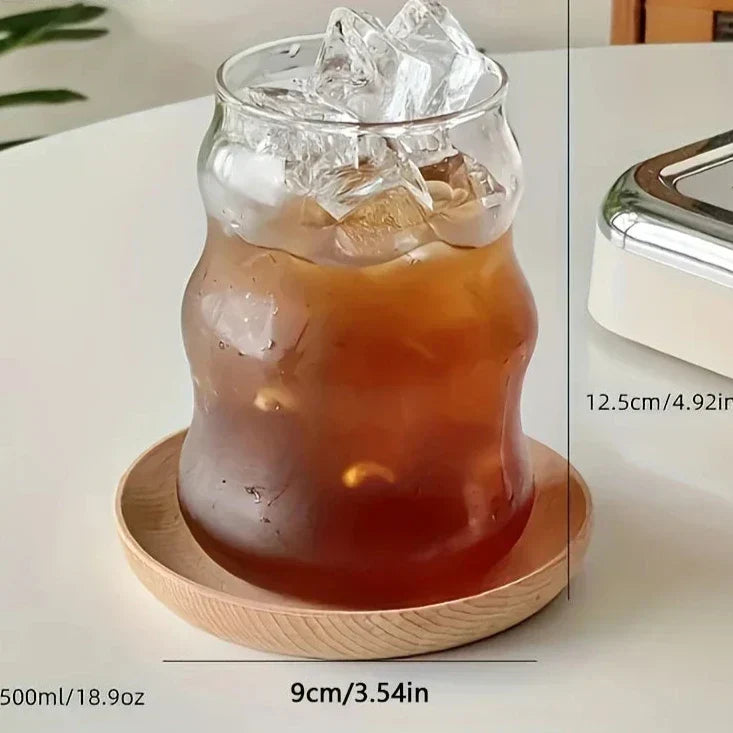 4-Piece Glass Tumbler Set - Ribbed Design, Heat-Resistant