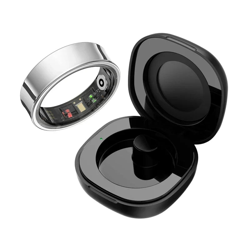 Health Monitoring Ring - Heart Rate, SpO₂, Skin Temperature, Sleep & Fitness Tracker - Waterproof – Silver