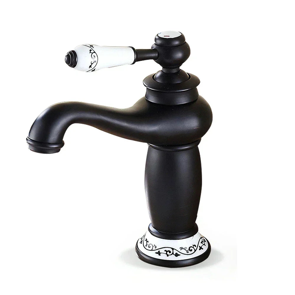 Elegant Vintage Bathroom Faucet for Stylish Interiors – Black