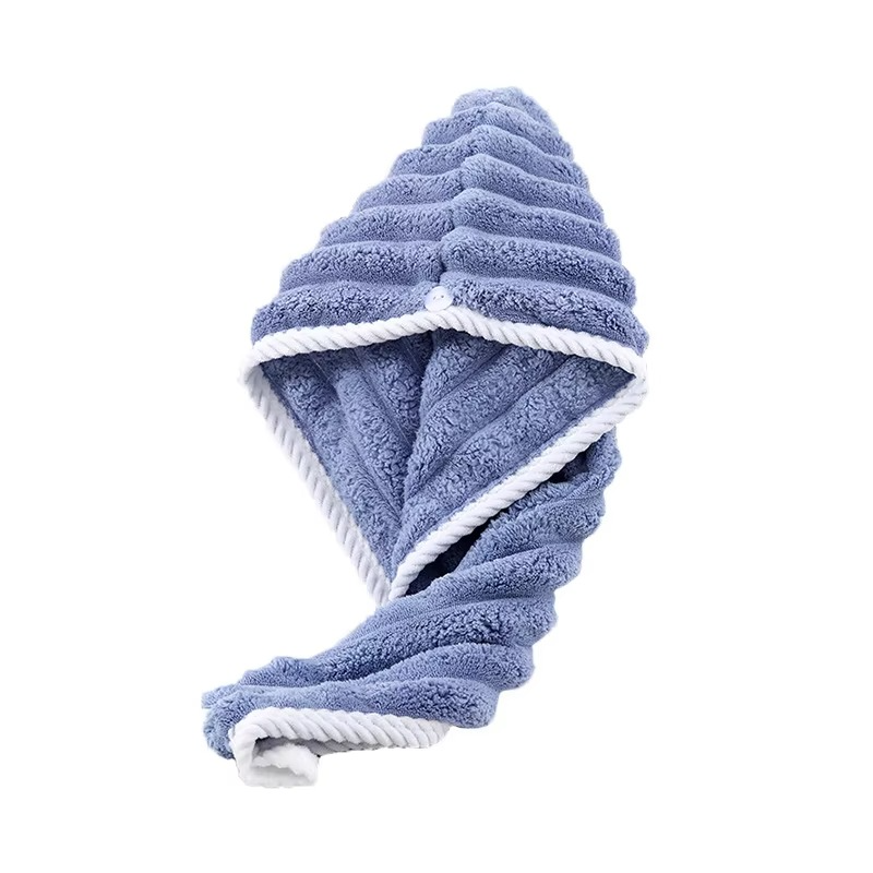 Rapid-Dry Absorbent Hair Towel Cap for Effortless Drying – Blue