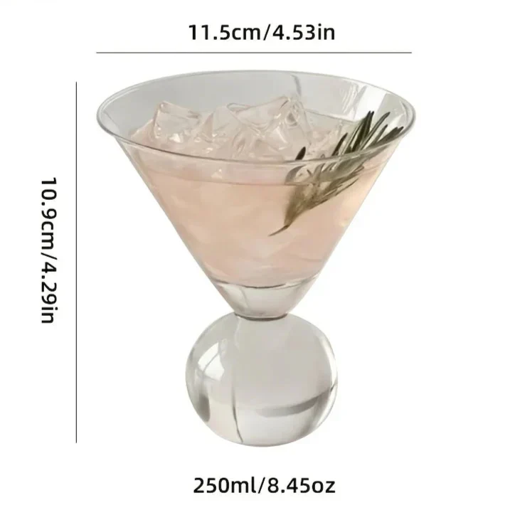 Globe-Shaped Cocktail Glass – Elegant Crystal Martini Drinkware