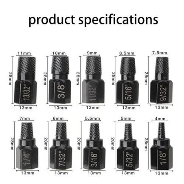 10-Piece Bolt Extractor Set